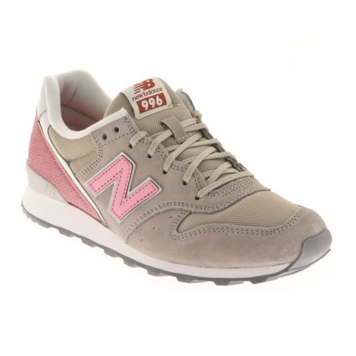 basket new balance femme gris et rose